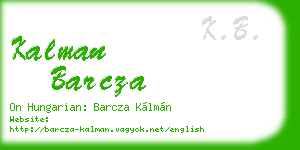 kalman barcza business card