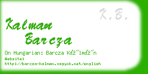 kalman barcza business card